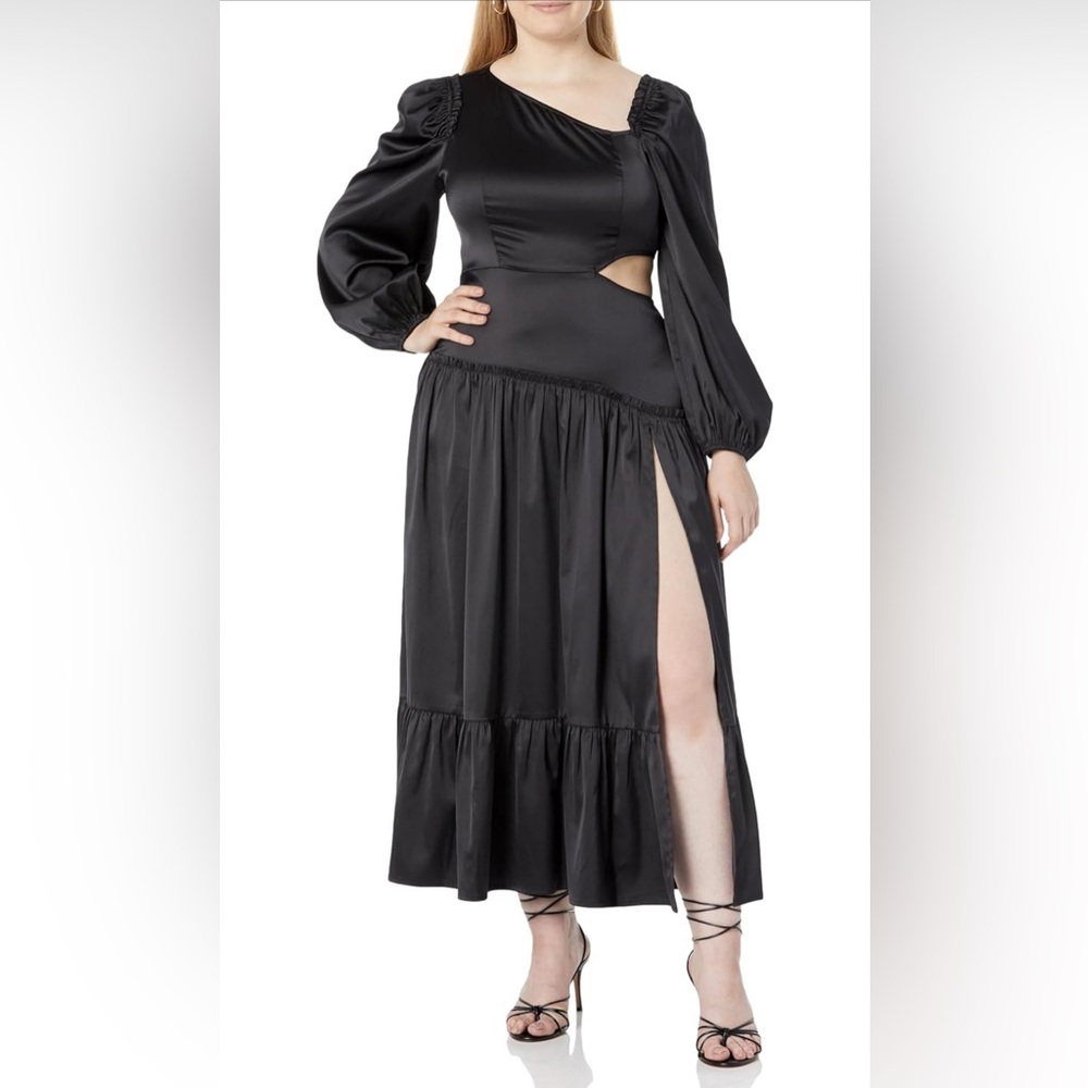 NEW! The Drop Black Asymmetrical Neckline Maxi Dress @ItsjuliettefoxxMaxi Dress
